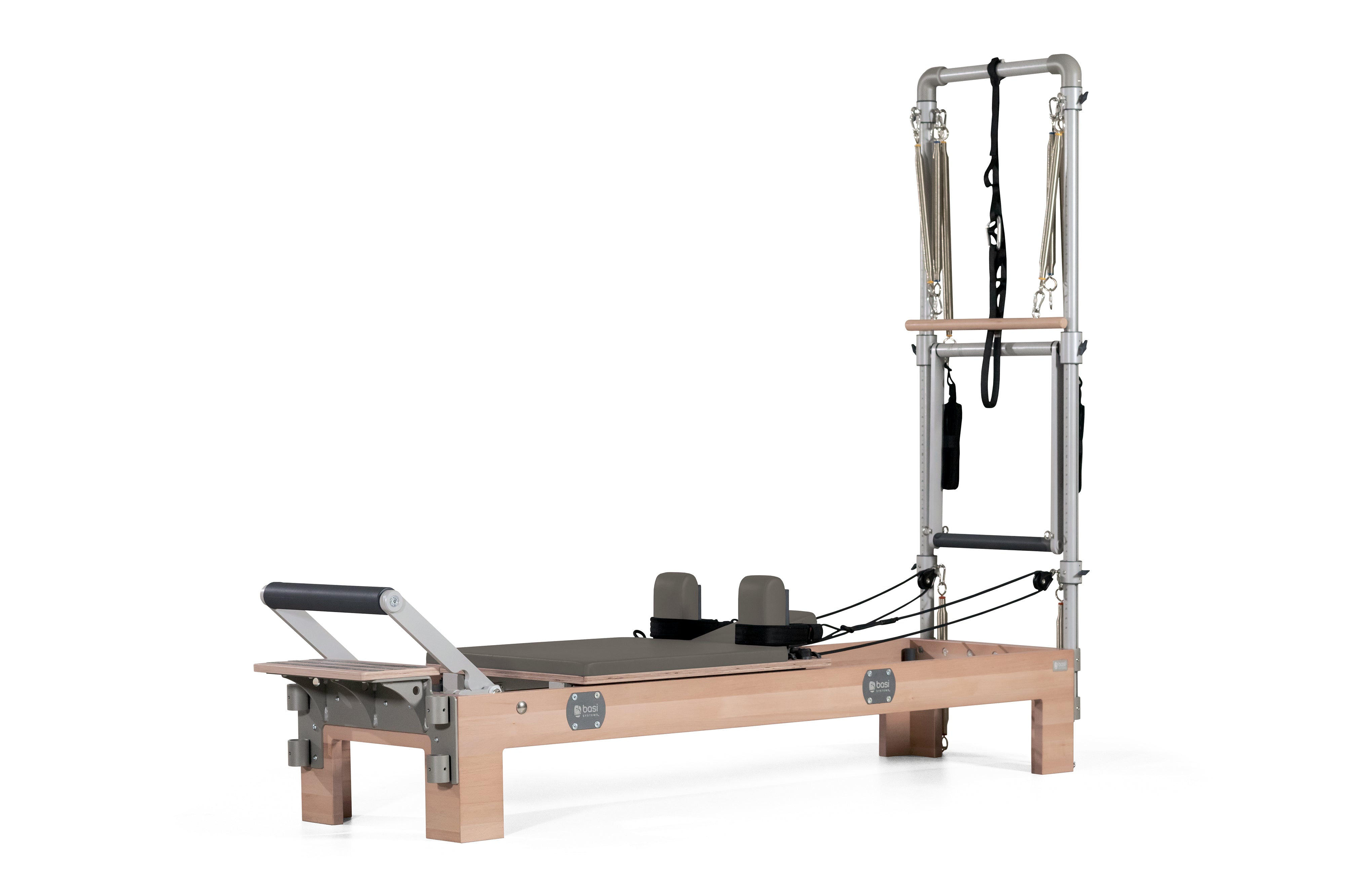 Compact Pilates Reformer with Tower - Dark Cool Sand Color