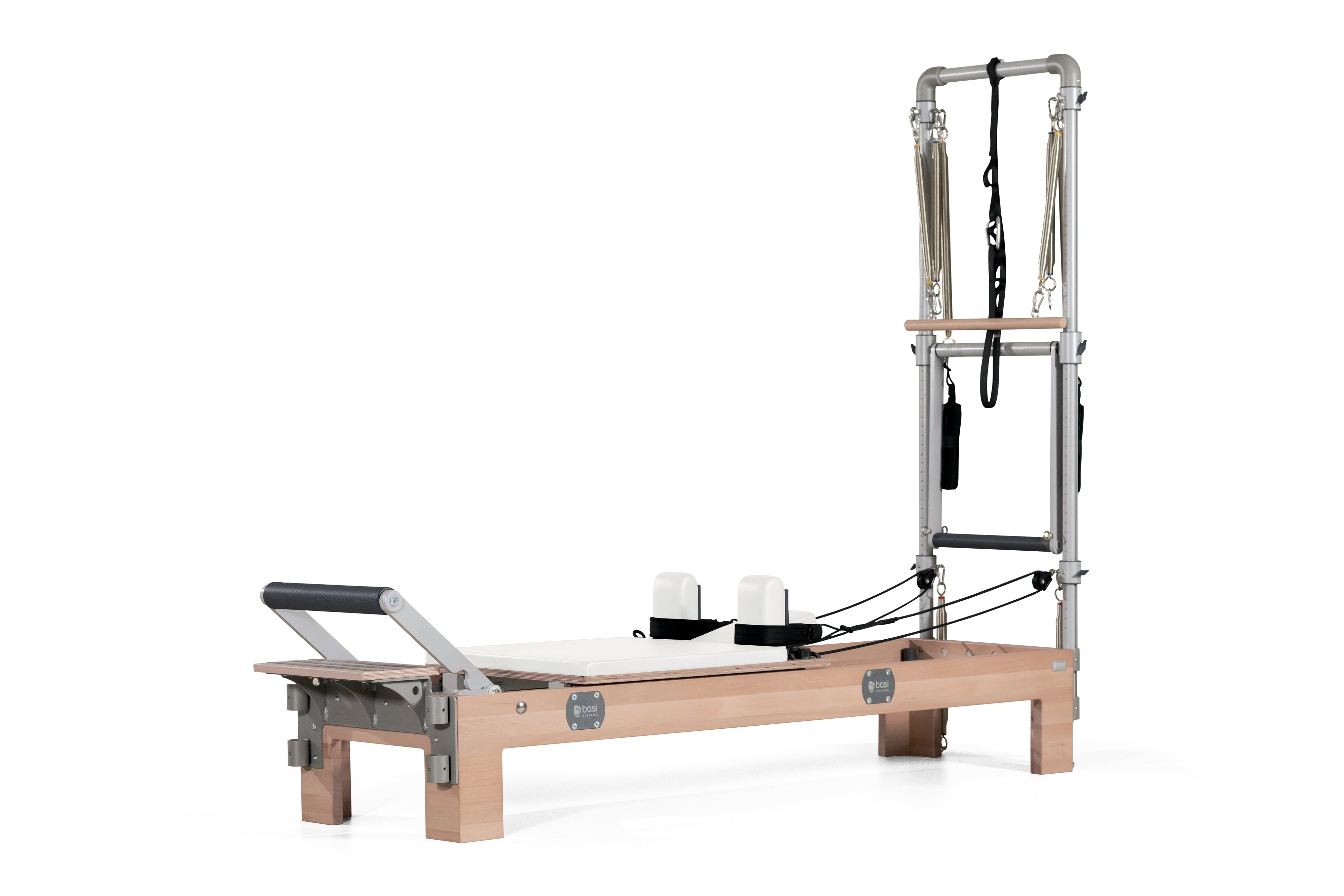 Compact Pilates Reformer with Tower Prestine White Color